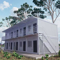 Maison conteneur préfabriquée ignifuge et respirante à double étage de 20 pieds, en panneaux sandwich d'acier, pour hôtel, salle de sport, Asie du Sud-Est