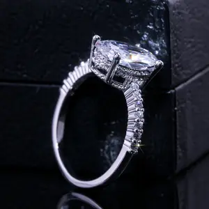 Luxus Simulation Moissanit Diamant Ring großes Karat ovales Taubenenei-Ring für Damen Hochzeit Verlobungsringe