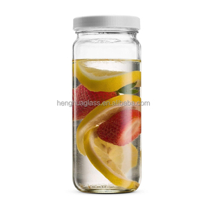 Eco-Friendly Round Wide Mouth Glass Bottle - 360ml/12oz for Fresh Juice, <strong>Artisanal</strong> <strong>Jams</strong> &amp; Honey, with BPA-Free White Plastic Cap - Product Image 4