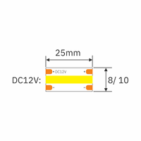 Tira LED COB Regulable sin Costuras de 8mm de Ancho, CRI90, IP33, Blanco Cálido, USB, Control Remoto de Cobre/Wi-Fi, para Fondo de TV/Pared