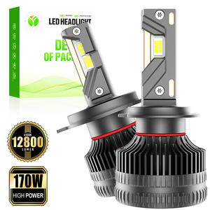 Phares avant LED automobiles Premium <span class=keywords><strong>Triple</strong></span> Tube Cuivre 170W 12800Lm 6500K 12-24V 9005 A10 pour garages de tuning professionnels - Product Image 1