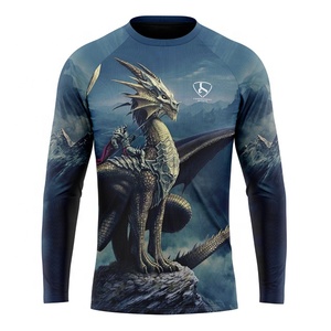 Camiseta de Compresión Sublimada de Manga Larga para Entrenamiento de BJJ, Ropa de Lucha, Protección UV 50+, Alta Elasticidad, Impresión Digital - Marca CS - Product Image 6