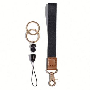 Correa de Muñeca Corta con Patrones de Dibujos Animados Impresos Personalizados, Llavero de Cuero con Mosquetón para Promociones - Product Image 1