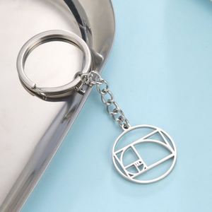 Llavero de Geometría Sagrada Myshape, Espiral de <span class=keywords><strong>Fibonacci</strong></span>, Colgante de Proporción Áurea, Llavero de Acero Inoxidable, Regalo de Año Nuevo - Product Image 2