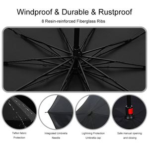 High Quality Reverse Shaped Handle Windproof Custom Umbrella C Rain and Sun Portable Straight Automatic Inverted Umbr - Product Image 3