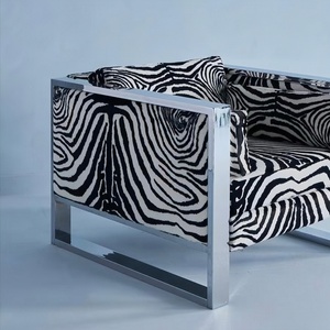 Venta Directa <span class=keywords><strong>de</strong></span> Fábrica: Sillón <span class=keywords><strong>de</strong></span> Diseño con Estampado <span class=keywords><strong>de</strong></span> Cebra, Patas <span class=keywords><strong>de</strong></span> Acero Inoxidable, Tapizado en Tela, para <span class=keywords><strong>Sala</strong></span> <span class=keywords><strong>de</strong></span> Estar - Product Image 5