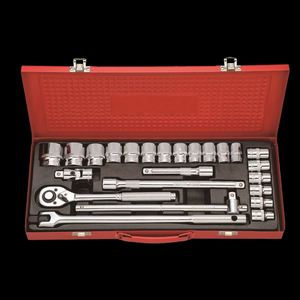 24pcs 1/2 Inch Chrome Plated CR-V <b>Screw</b> Ratchet <b>Driver</b> Socket <b>Set</b> Standard OEM Customization Packed Hard Case Pneumatic Vehicle - Product Image 1