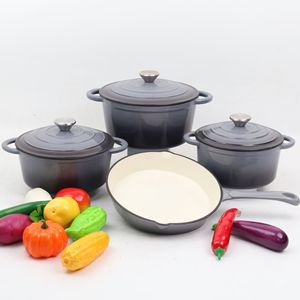 Geling Factory Custom Sky Blue Cast Iron Kitchen Cookware <strong>Sets</strong> Wholesale High Quality Nonstick Cooking <strong>Pot</strong> <strong>and</strong> <strong>Pan</strong> <strong>Sets</strong> - Product Image 6