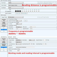 Lector RFID UHF de Largo Alcance, SDK Gratuito, 860-960Mhz, Alcance de Lectura de 6M