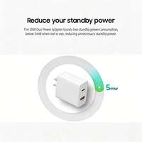 Chargeur mural à charge rapide, double port, chargeur rapide 35W PD USB Type C, adaptateur secteur pour Samsung Galaxy S25 S24 S23