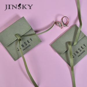 JINSKY Custom Luxury Microfiber Jewelry Bag with Long <b>Belt</b> Wholesale Luxury Jewellery Packaging <b>Pouch</b> with Logo - Product Image 2