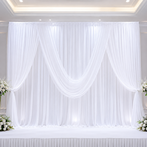 Commercial Chiffon <b>Backdrop</b> Curtain for Event Rental Company Wedding Venue and Project Buyer Supplier - Product Image 1