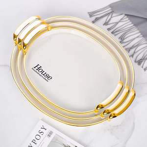 Toptan fabrika özel Logo mutfak yemek tabakları tepsi çevre dostu lüks biyobozunur plastik gıda servis çubuğu kek standı - Product Image 5