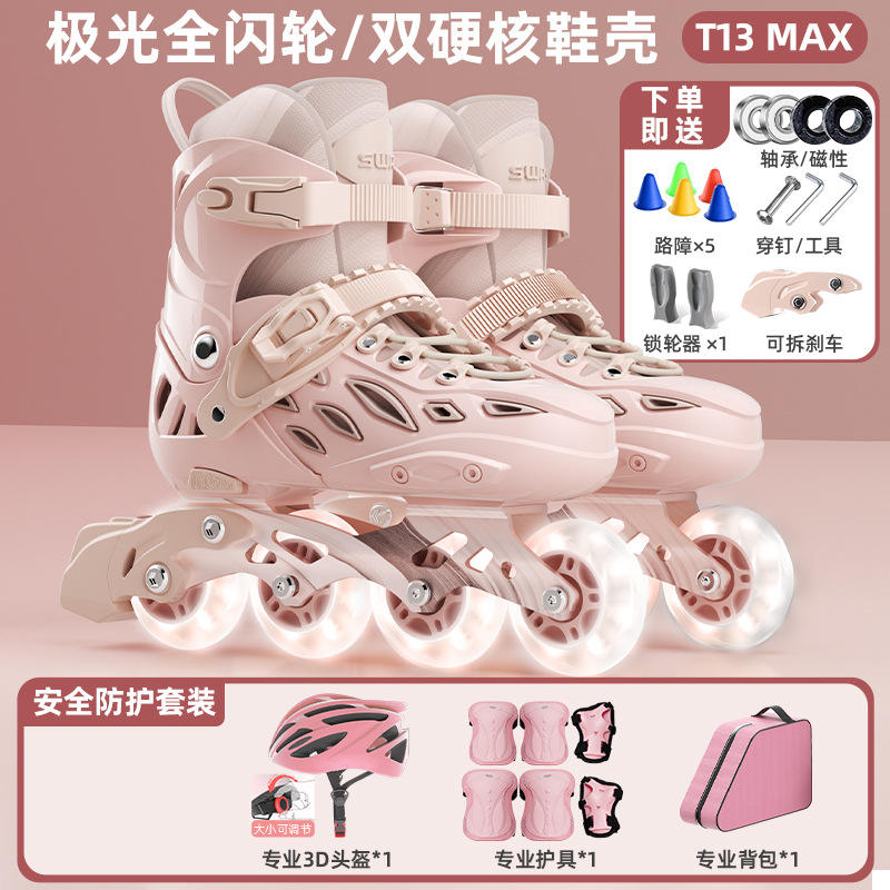 หมวกกันน็อคจักรยานสีชมพู อุปกรณ์ป้องกัน และกระเป๋าเป้