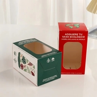 Boîte à fenêtre personnalisée durable en carton laminé 350 g/m², pliable, avec PVC transparent et impression offset