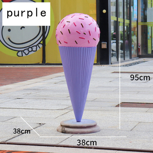 Statue de glace à la crème en fibre de verre, macaron, beignet, sculpture de sucette pour décoration extérieure - Product Image 4