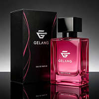 Flacon de parfum personnalisé carré, flacon de parfum en verre vide, flacon de parfum carré rose tendance, 50 ml, fabrication OEM, étiquette privée
