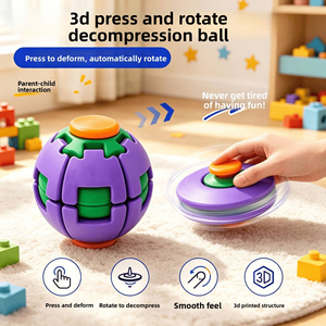 Plastik Gençlik Evcil Hayvan 3D Sıkmalı Döndürülebilir Deşarj Kedisi Topu Parmak Eğlencesi Stres Giderici Eğitici Dönen Evcil Hayvan Oyuncağı - Product Image 3