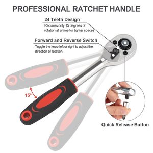 Small Drive Socket Wrench Screwdriver <strong>Tool</strong> Set 46pcs Snap Ratchet with Bit Hard Case Package for Repair Use Hand <strong>Tools</strong> - Product Image 4