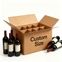 Cajas de Cartón Corrugado Reciclables para Botellas de Vino, Cerveza y Licores, con Separadores