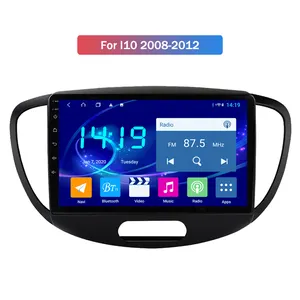 QLED Pemutar Multimedia Radio Mobil Android 12, 1280X720 untuk Hyundai Grand I10 2008-2012 Navigasi GPS Video Stereo Otomatis