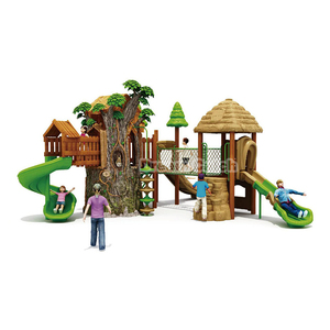 Dream Catch Équipement de terrain de jeu extérieur personnalisé pour enfants Treehouse Toboggan Climbing Set Toddler Outdoor Playground for Kindergarten - Product Image 1
