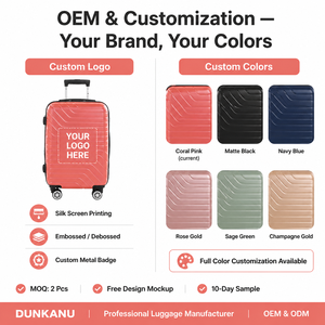 Juego de Maletas Rígidas ABS de 20, 24 y 28 Pulgadas, Color Rosa Coral, Diseño Chevron, Textura Moldeada, Maleta de Viaje con Ruedas, Fábrica OEM - Product Image 6