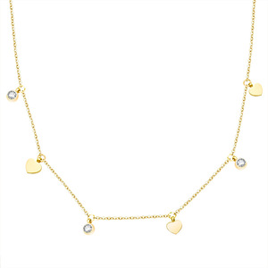 Ins collana con ciondolo a <span class=keywords><strong>cuore</strong></span> in cristallo da 6mm in acciaio inossidabile con placcatura IP minimalista - Product Image 1