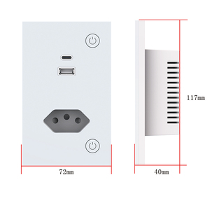 Prise murale intelligente ignifuge blanche avec 1 port USB 5V 2.1A à commande indépendante pour usage électrique domestique quotidien au Brésil - Product Image 4