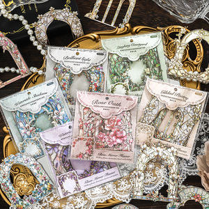 10ชิ้น/แพ็คโครงกระดูกตกแต่งขอบหน้าต่างสีสันสดใสสติกเกอร์การ์ดแพ็คกระจกเคลือบดอกไม้ชุดหน้าต่าง<span class=keywords><strong>ดอก</strong></span>ไม้ย้อนยุค - Product Image 1