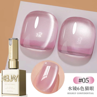 XEIJAYI Vernis à ongles gel UV effet œil de chat 15ml, longue tenue, liquide avec effet miroir aquatique, perles de verre haute brillance, DIY, conditionnement en flacon