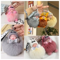 Porte-clés poupée bébé en peluche de haute qualité, pendentif de sac mignon en fourrure, jouet en peluche Kawaii pour cadeau, vente en gros
