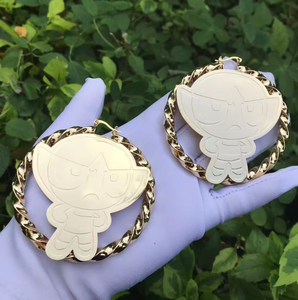 Custom Cartoon Character 18K Gold Plated Stainless Steel <b>Twist</b> <b>Earrings</b> for Women Trendy Bamboo <b>Hoop</b> Party Dropshipping - Product Image 2