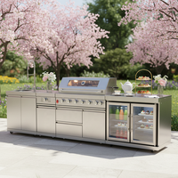 JOYEDA Meubles de cuisine modulaires portables résistants aux intempéries en acier pour conteneurs de cuisine extérieure