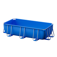 Piscine à cadre Pursuefree pour la maison et l'extérieur, piscine rectangulaire en maille épaissie, piscine de fête multi-personnes, piscine à cadre multi-tailles