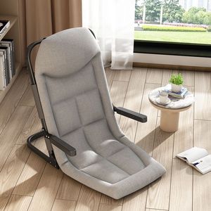 Folding <b>Recliner</b> Chair Metal Frame Foam Filling Manual Tilting Minimalist Design For Dorm Bedroom Living Room - Product Image 3
