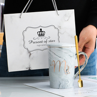 Tasse en porcelaine et marbre, vaisselle de café, en céramique, style européen, pour cadeau de mariage, pour couple, offre spéciale,