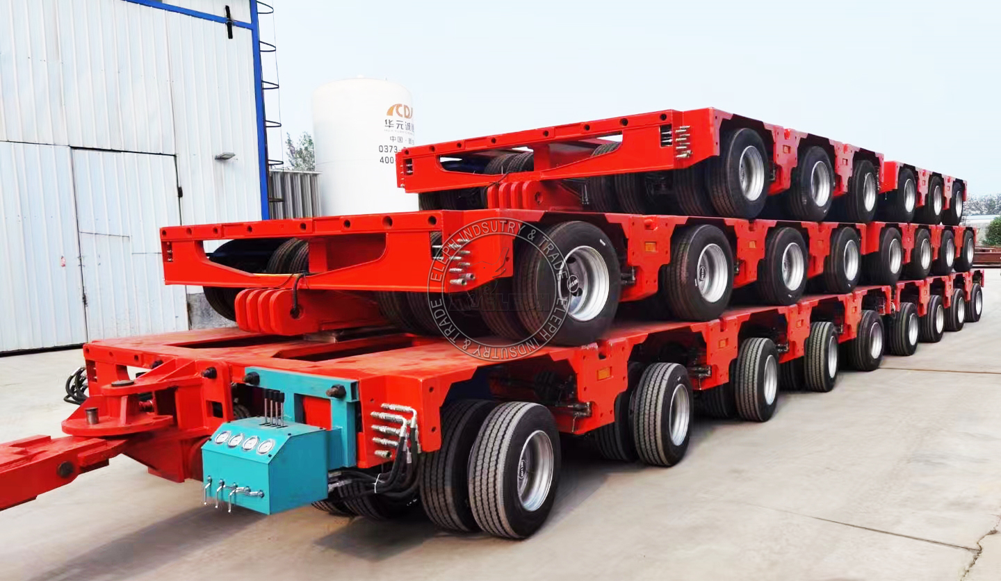 多轴150 吨液压降低拖车/10 行 250 t 液压模块化轴低平车半拖车