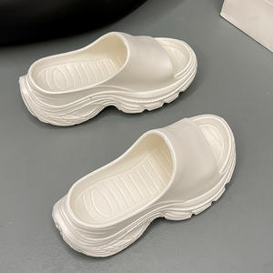 Sandales d'été à talon épais pour femmes <span class=keywords><strong>Paris</strong></span>, nouvelle mode, antidérapantes, pantoufles extérieures en PU, confortables, beige, pour la plage - Product Image 6