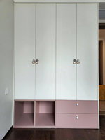 Armoire pour enfants à double structure ouverte et fermée avec bureau amovible pour petit appartement, chambre d'enfant multifonctionnelle