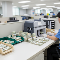 Trieuse de billets GT21 à reconnaissance automatique des devises mixtes, 1000 billets/min, qualité bancaire, certifiée ECB 2+1, approvisionnement direct usine