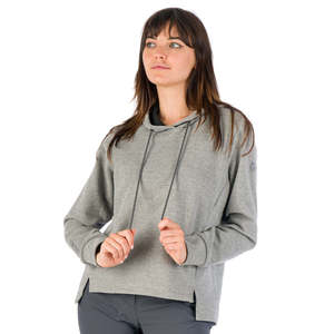 Felpa con cappuccio in pile BORMIDA per donna mezza Zip con motivo a lettera ricamata taglia unica - Product Image 1