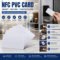 Carte PVC NFC personnalisée 13,56 MHz NTAG213, carte intelligente RFID pour contrôle d'accès, système de clé d'hôtel, système de carte de membre