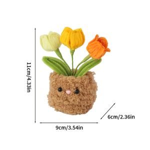 No Care Tulip in a Pot Super Soft Coral Fleece Pipe Cleaner <b>DIY</b> <b>Kit</b> Make a Fuzzy Huggable Decoration in 6 Soothing Colors - Product Image 6