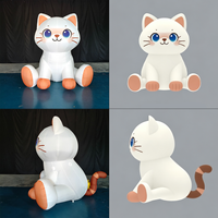 Mascotte gonflable géante personnalisée de dessin animé, chat blanc de 4 m, en tissu Oxford imperméable, résistant au soleil et durable pour la publicité des animaleries