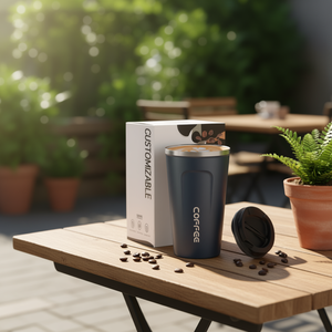Corfee Stainless Steel Travel Mug 380ml 500ml Double Wall Vacuum Insulated <b>Coffee</b> Cup Lid Customizable Logo Eco-Friendly LED - Product Image 2