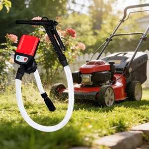 Manual Nozzle <b>Battery</b>/USB Powered DC Motor Fuel Transfer <b>Pump</b> 4 Adapters 3.8GPM Low Pressure OEM 5V/12V Water/Gasoline - Product Image 5