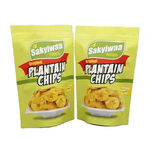 individuell bedruckte verpackung für essbares snack lebensmittel leere mylar-chip-beutel aus kunststoff aluminiumfolie banane kartoffel chips