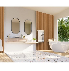 Panneau mural en MDF à lattes de 18 mm, panneau de décoration intérieure moderne à cannelures pour le salon, la chambre à coucher, le bureau, design mural - Product Image 6