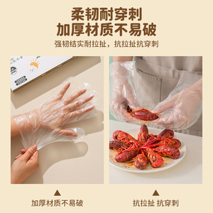 Pintu Disposable Food Grade Thickened PE Gloves L Size 200 Pcs For Kitchen Catering Takeaway - Product Image 4